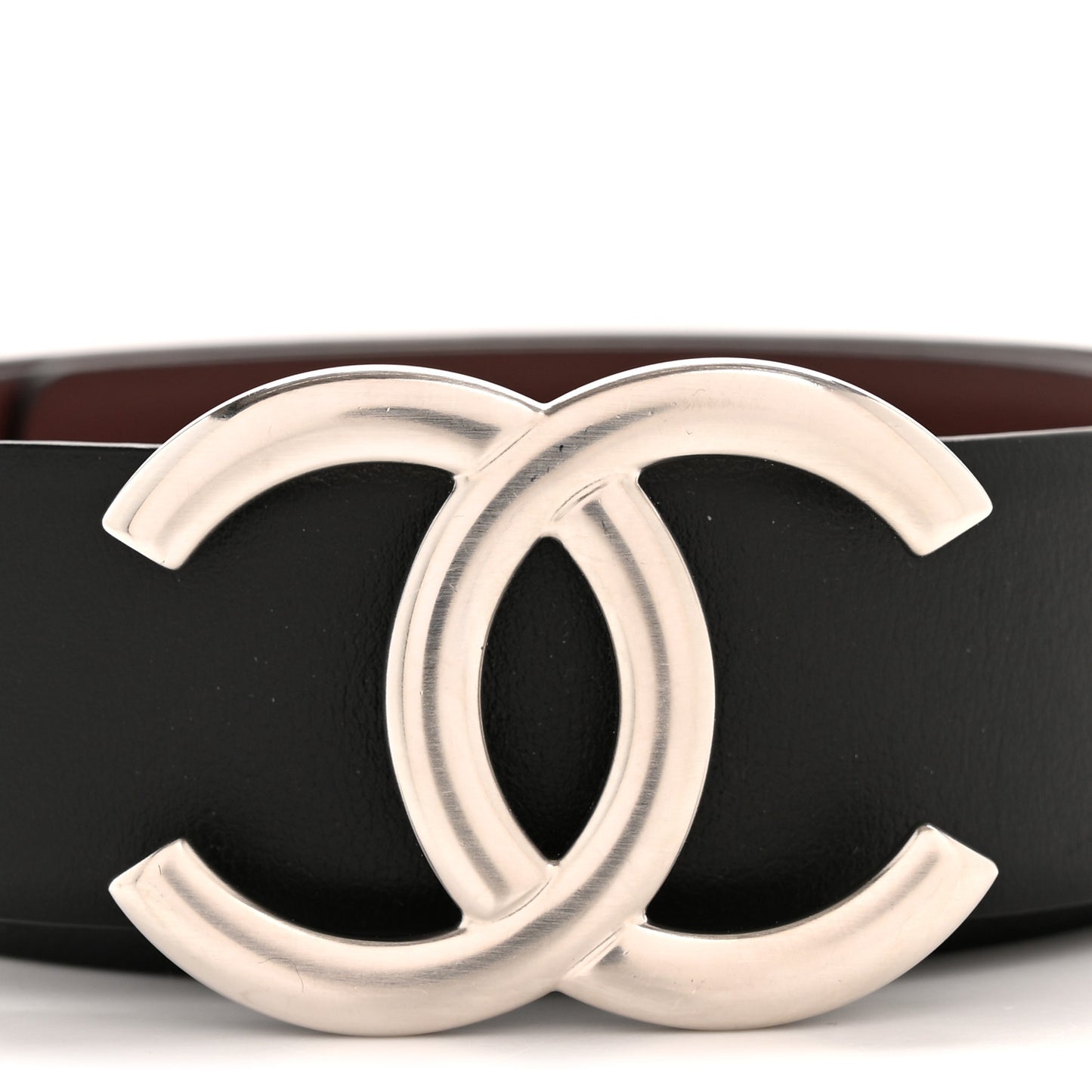 Calfskin CC Reversible Belt 75 30 Black Burgundy