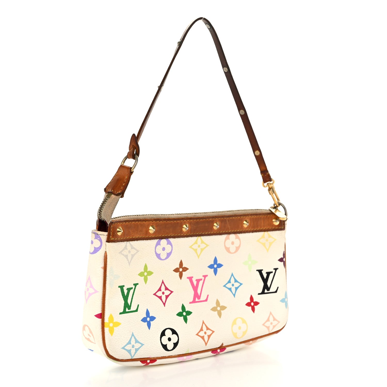 Louis Vuitton Monogram Multicolor Pochette Accessories White 3 of 13