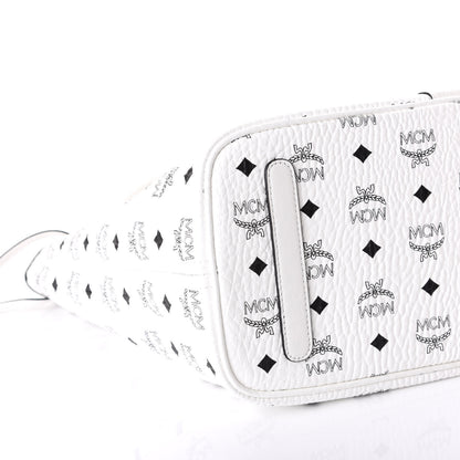 MCM Visetos Medium Liz Reversible Shopper Tote White 9 of 13