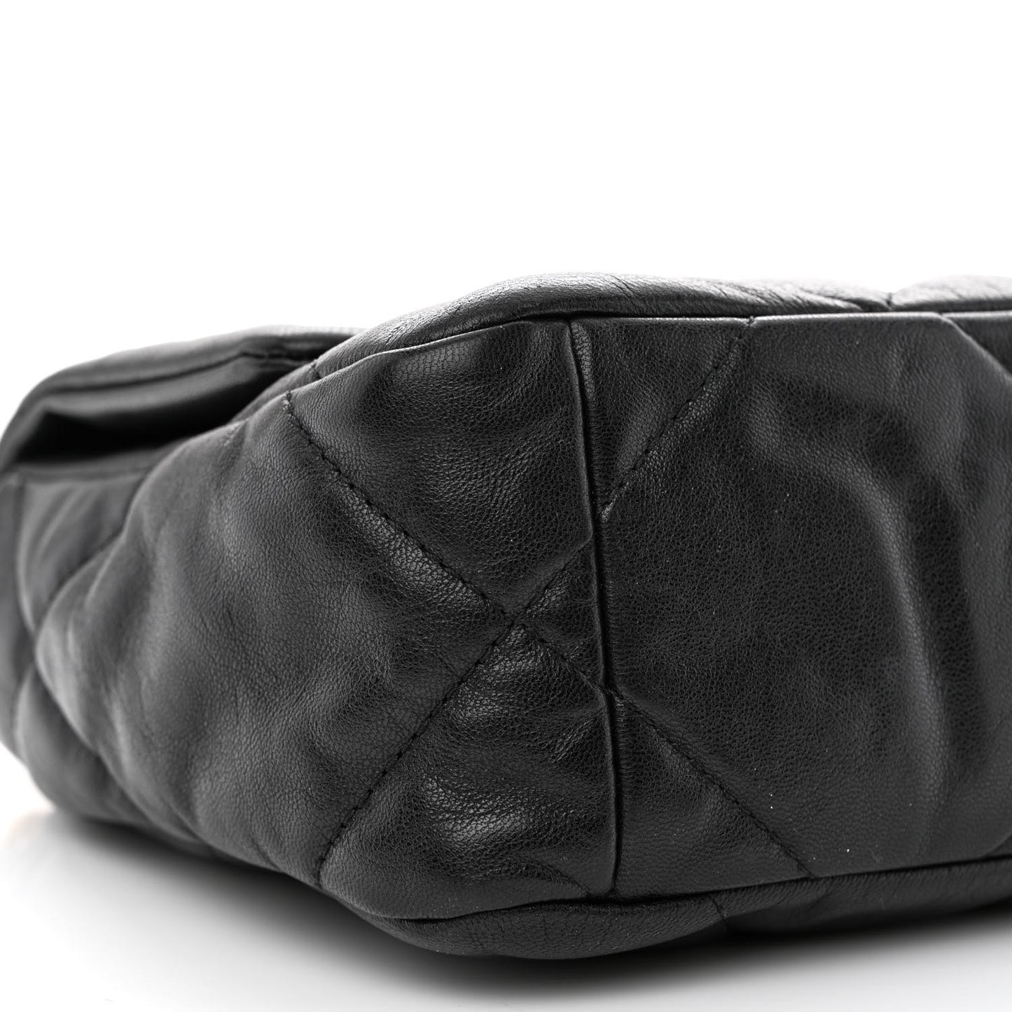 Shiny Goatskin Quilted Medium Chanel 19 Flap Black