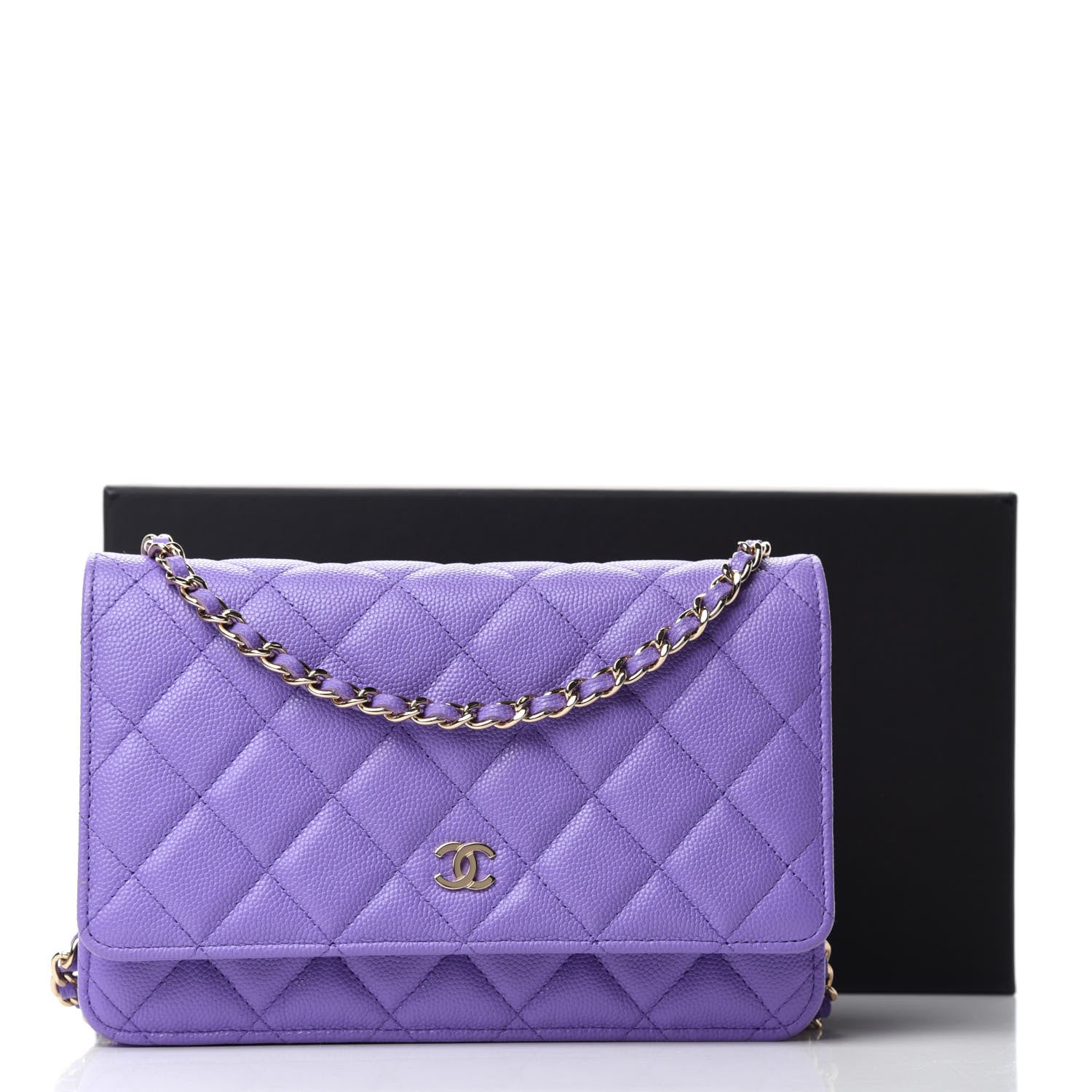 Chanel Caviar Quilted Wallet On Chain WOC Purple 14 of 14