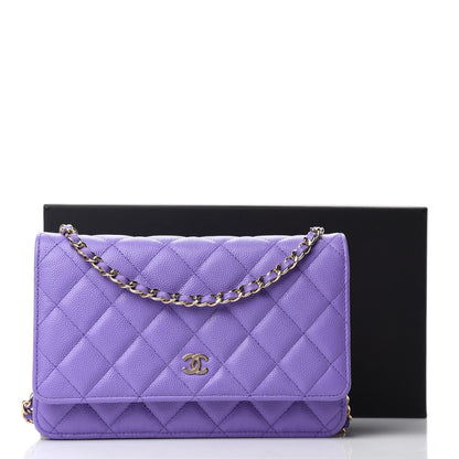 Chanel Caviar Quilted Wallet On Chain WOC Purple 14 of 14