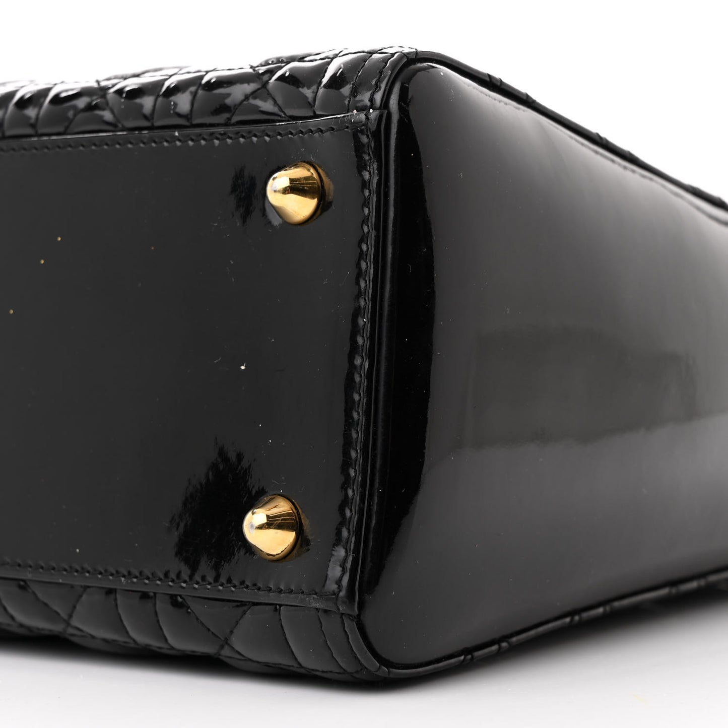 Patent Cannage Large Lady Dior Black
