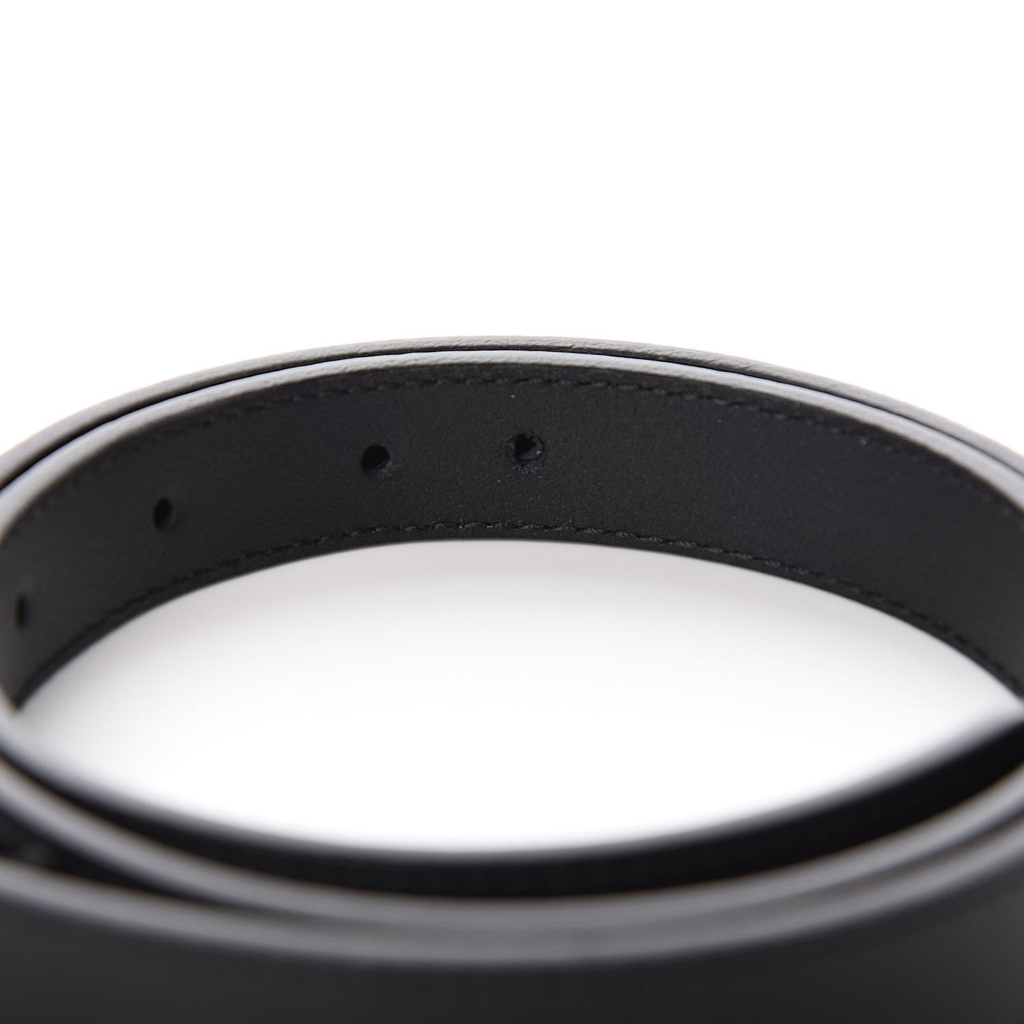 Calfskin Pearl Double G 20mm Belt 75 30 Black Cream