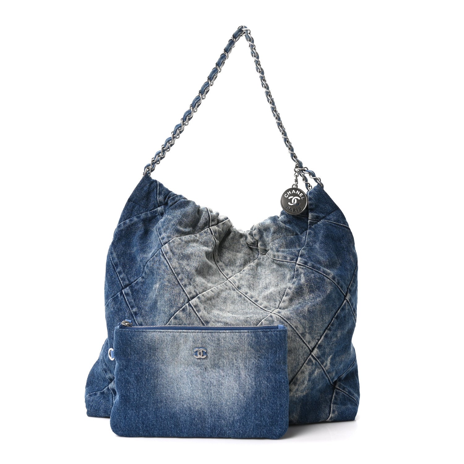 Chanel Denim Quilted Chanel 22 Blue 3 of 11