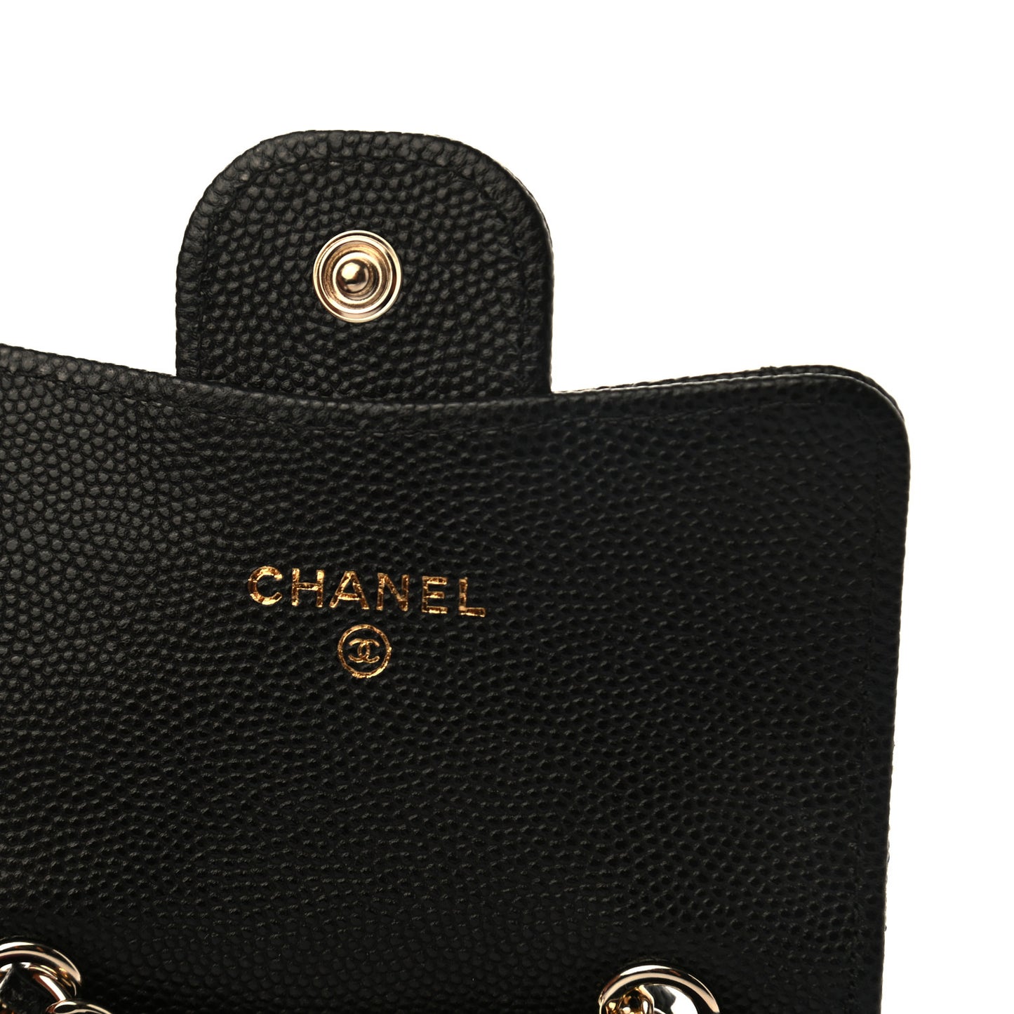 Caviar Quilted Mini Chain Belt Bag Black
