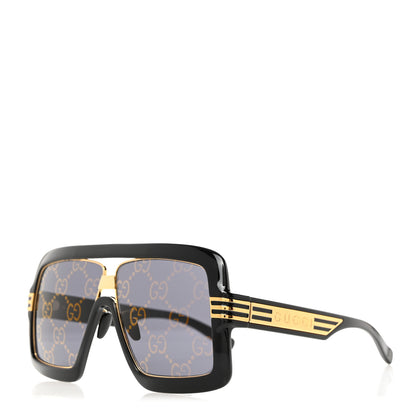 Gucci Acetate Shield GG0900S Sunglasses Black 1 of 8
