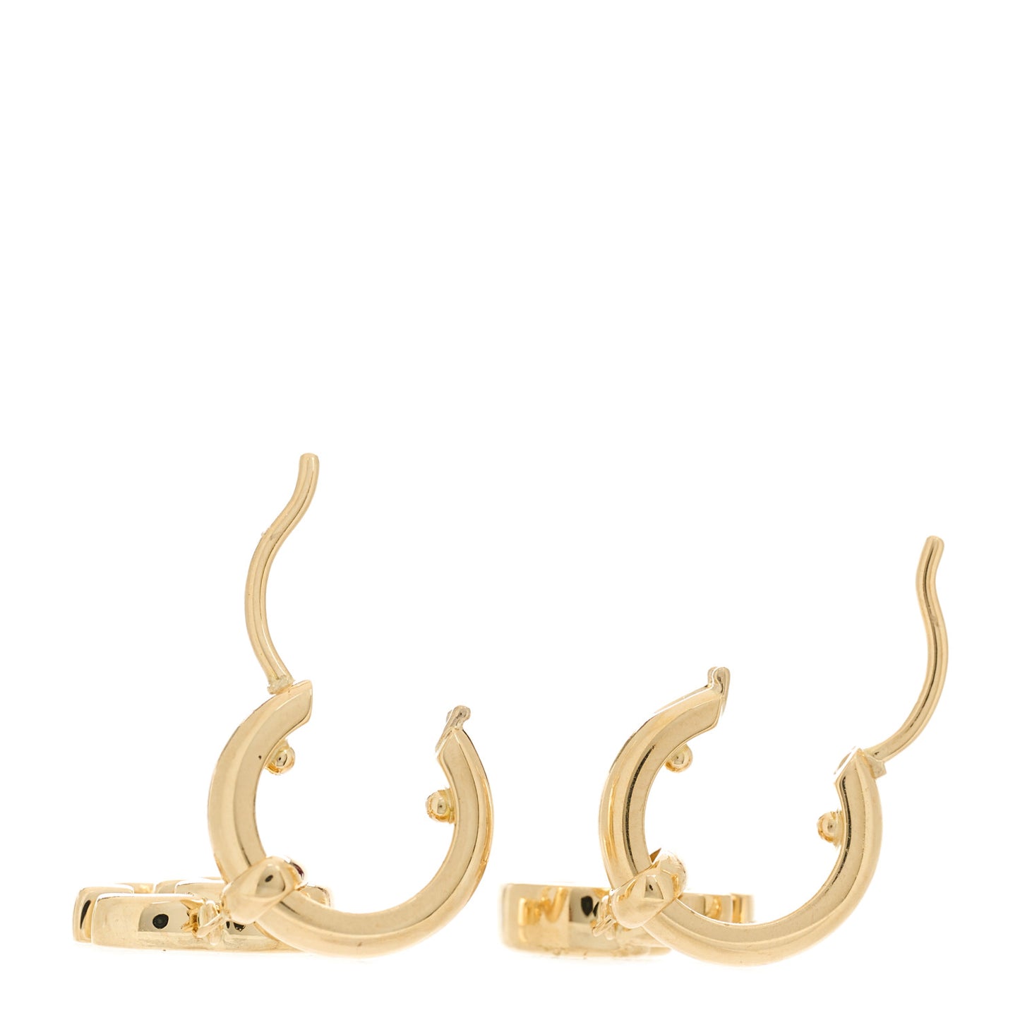 18K Yellow Gold Running G Drop Hoop Earrings