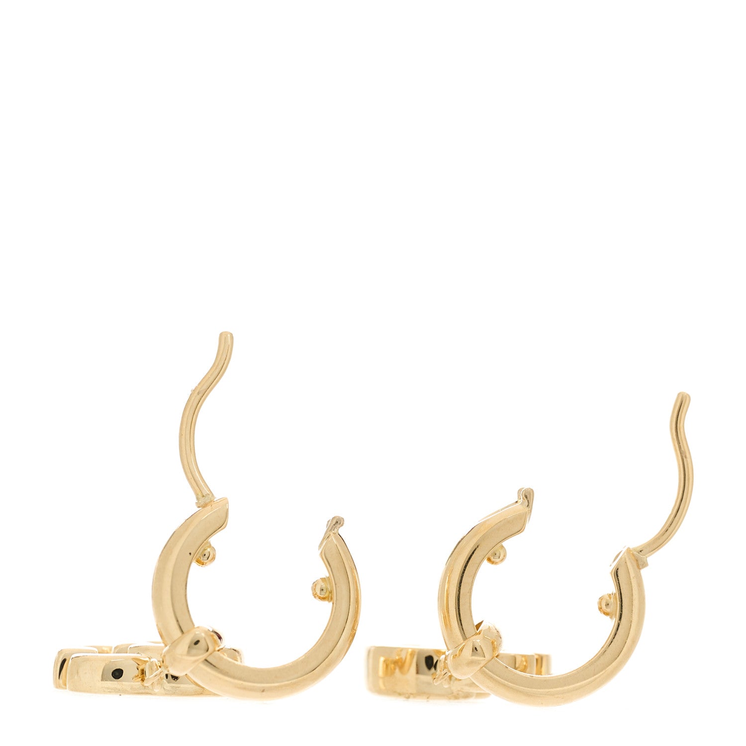 Gucci 18K Yellow Gold Running G Drop Hoop Earrings 3 of 6