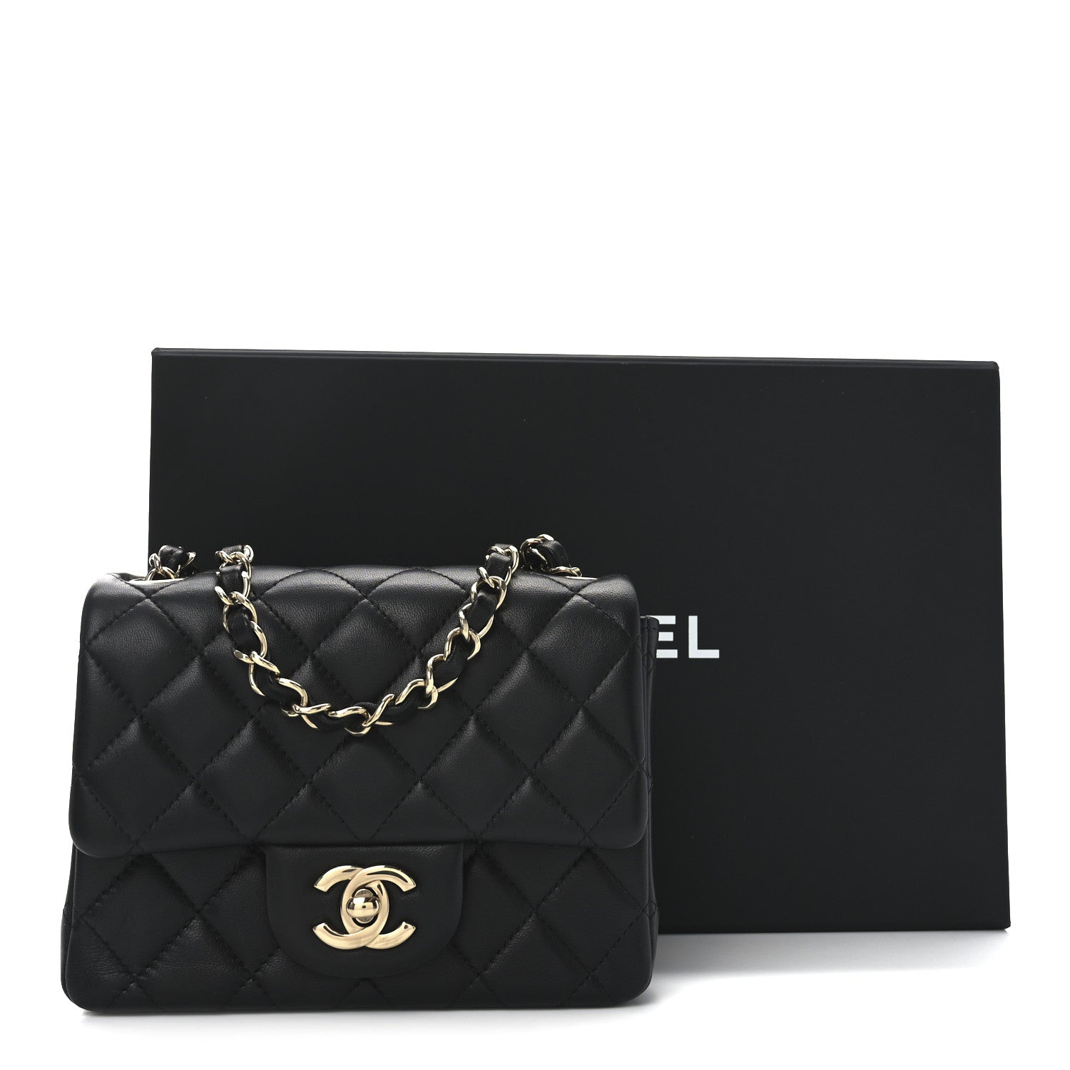 Chanel Lambskin Quilted Mini Square Flap Black 11 of 11
