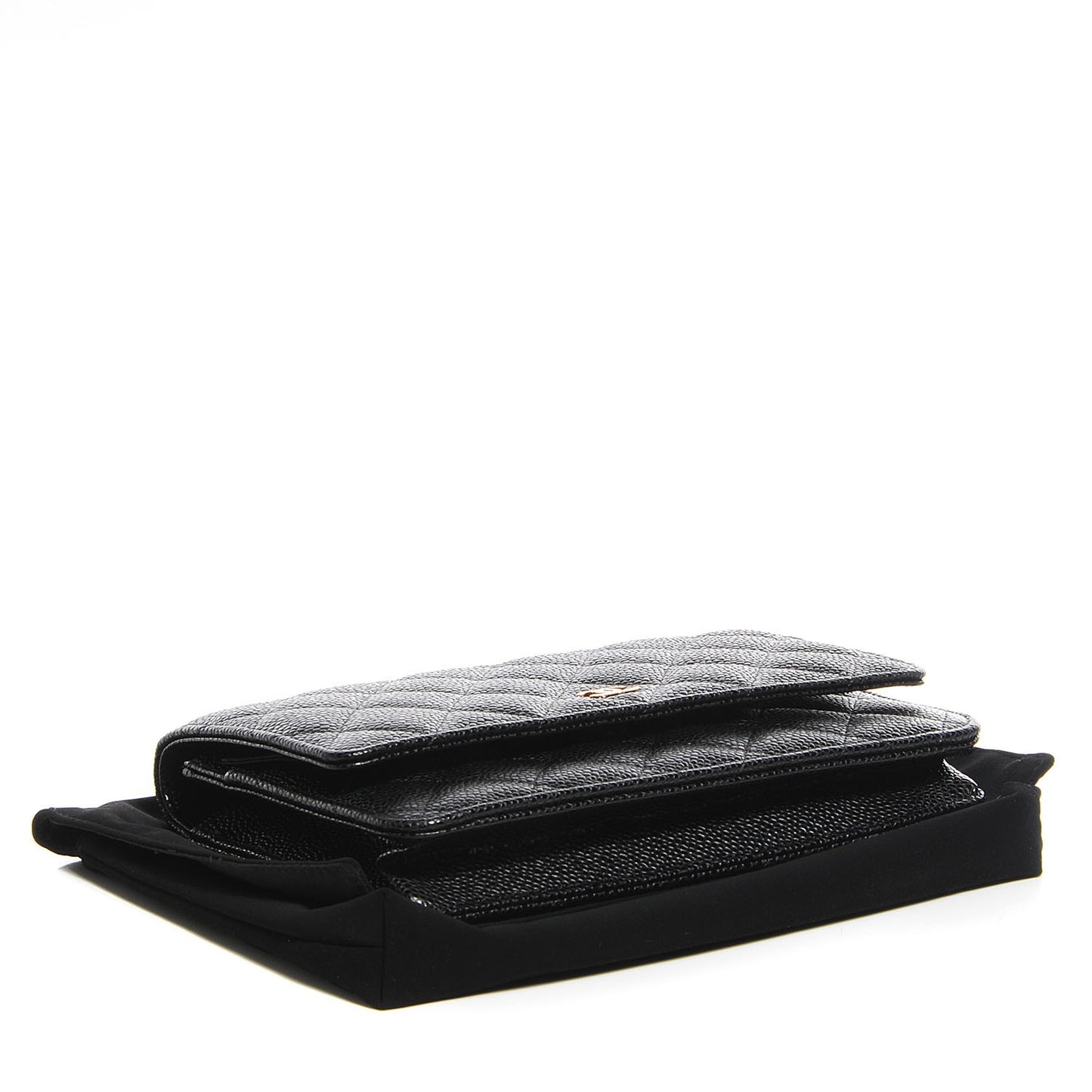 Caviar Quilted Wallet On Chain WOC Black