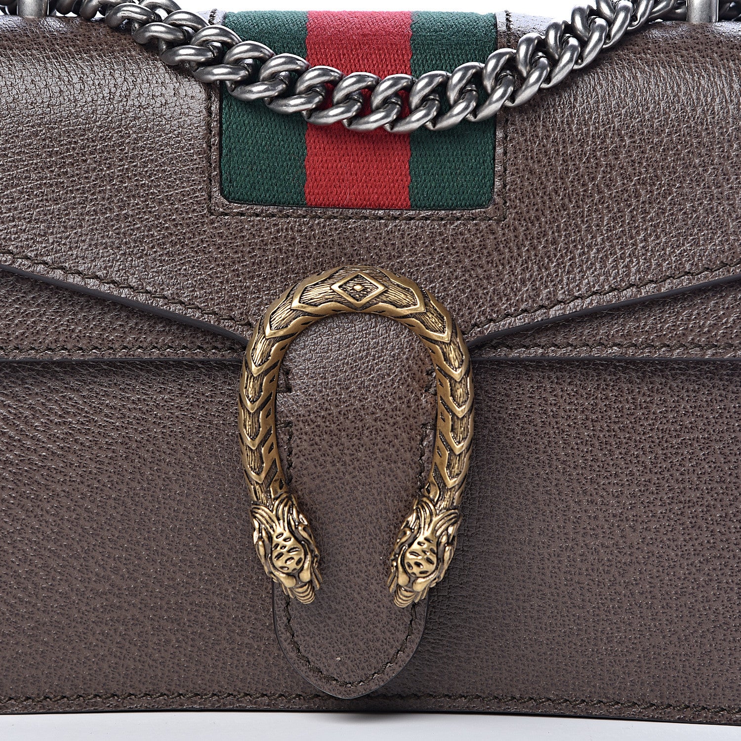 Gucci Textured Calfskin Web Mini Dionysus Shoulder Bag New Acero 8 of 10