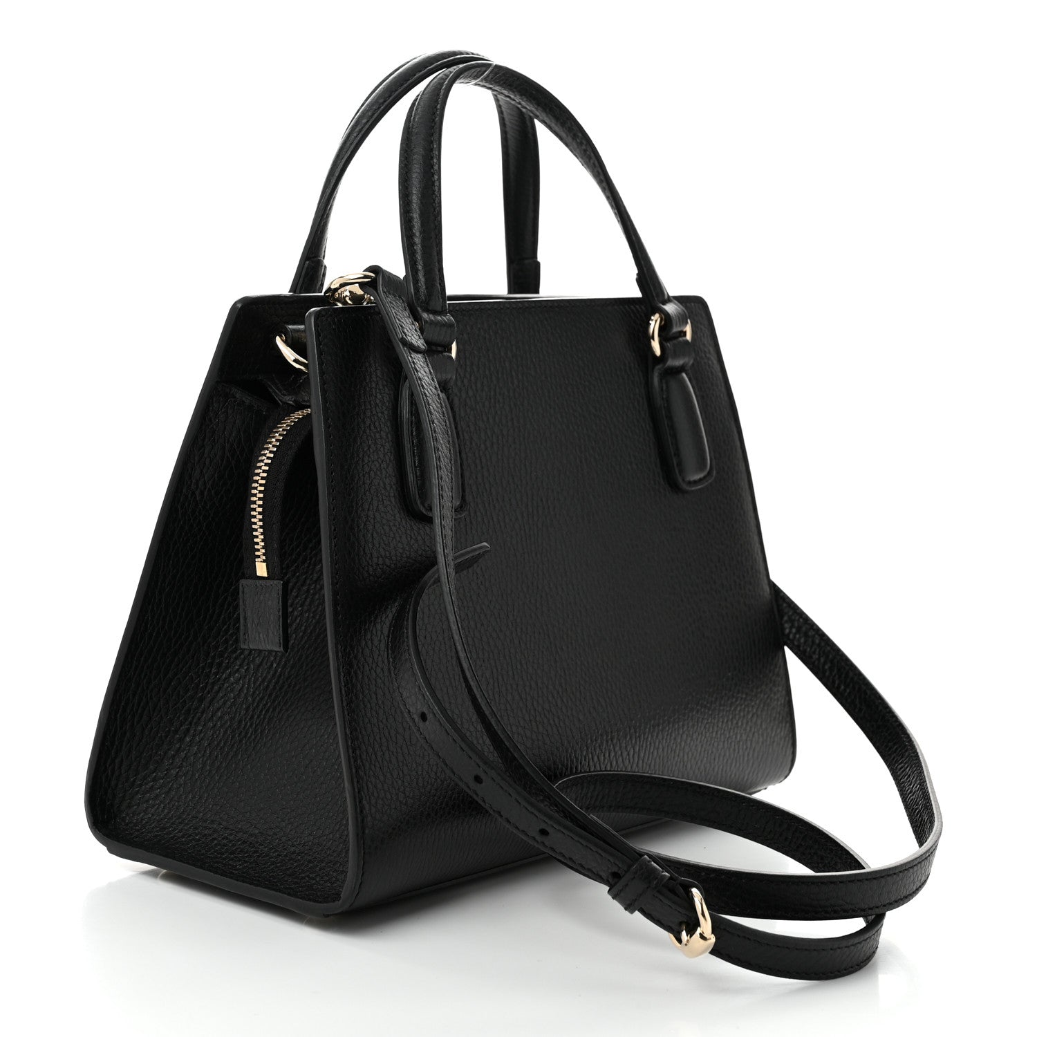 Gucci Pebbled Calfskin Medium Soho Top Handle Satchel Black 3 of 10