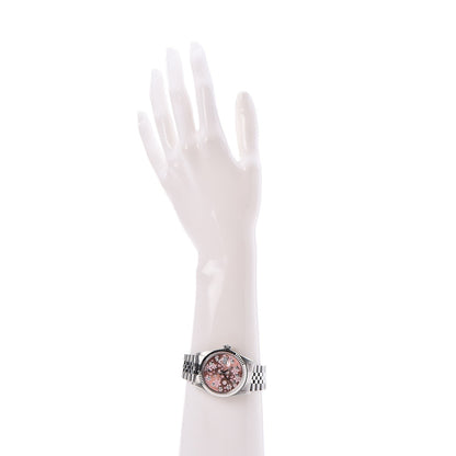 Rolex Stainless Steel 18K White Gold Diamond 36mm Oyster Perpetual Datejust Watch Pink Flowers 16030 2 of 14
