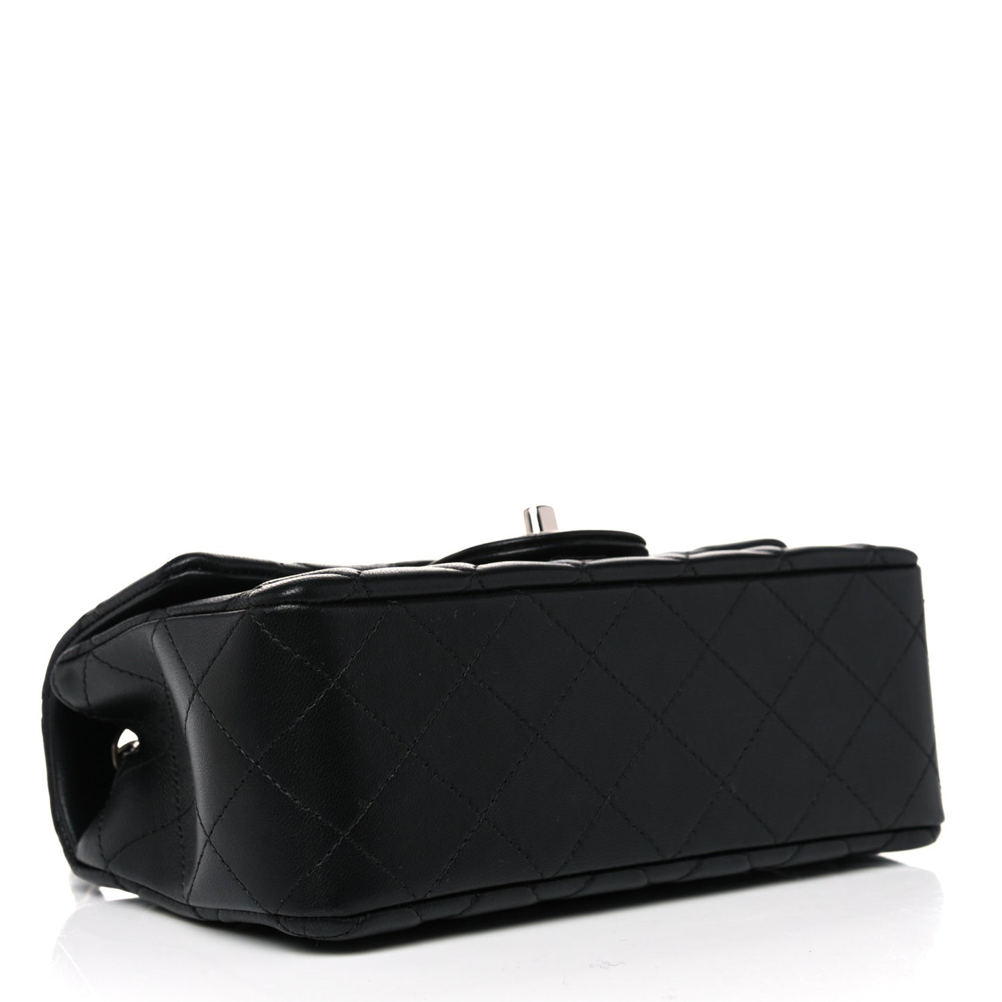 Lambskin Quilted Mini Rectangular Flap Black