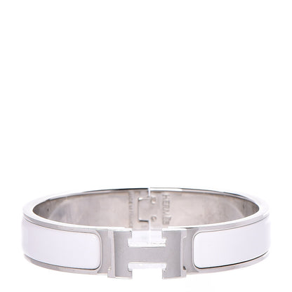 Hermes Enamel Narrow Clic Clac H Bracelet PM White 1 of 5