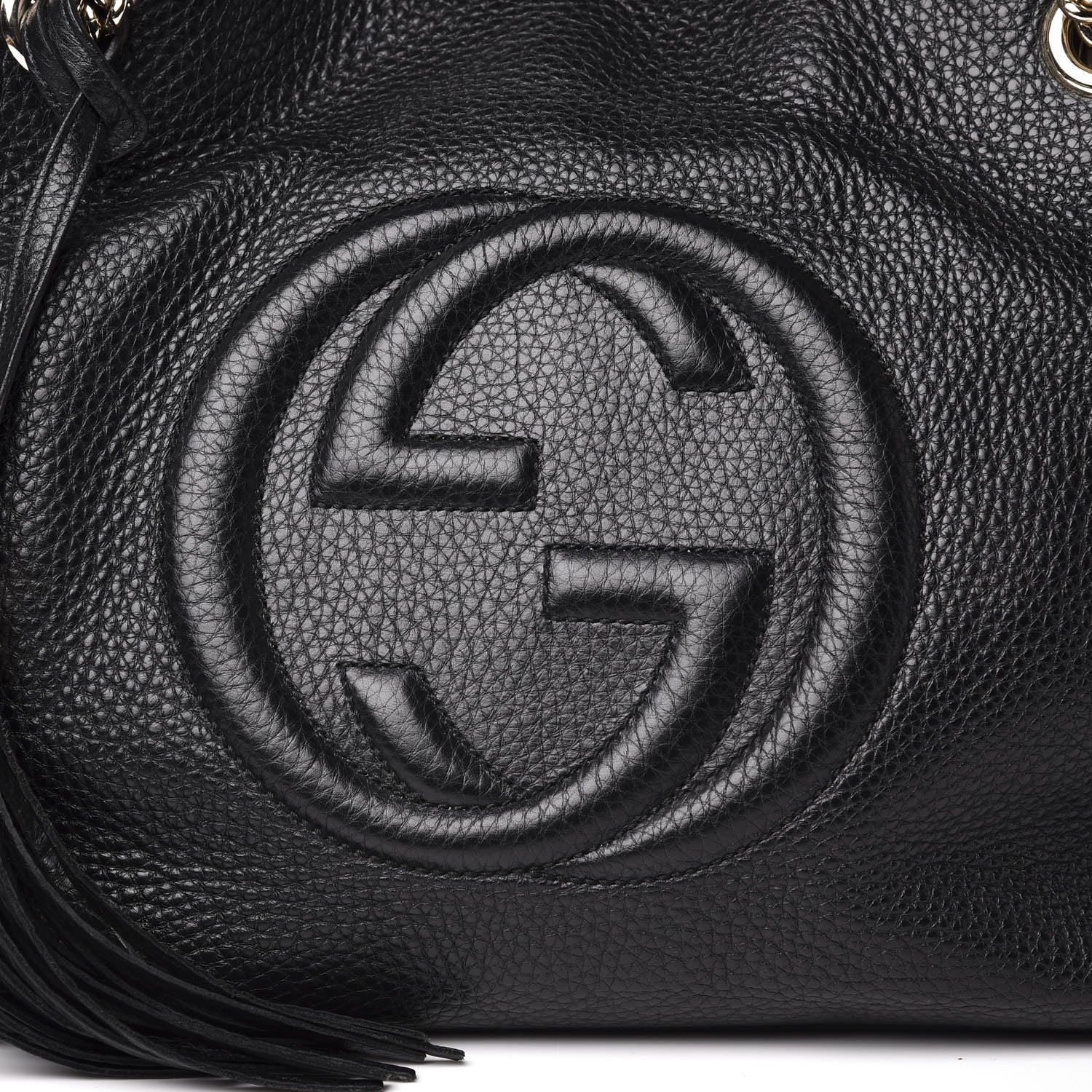 Gucci Pebbled Calfskin Medium Soho Chain Shoulder Bag Black 11 of 11