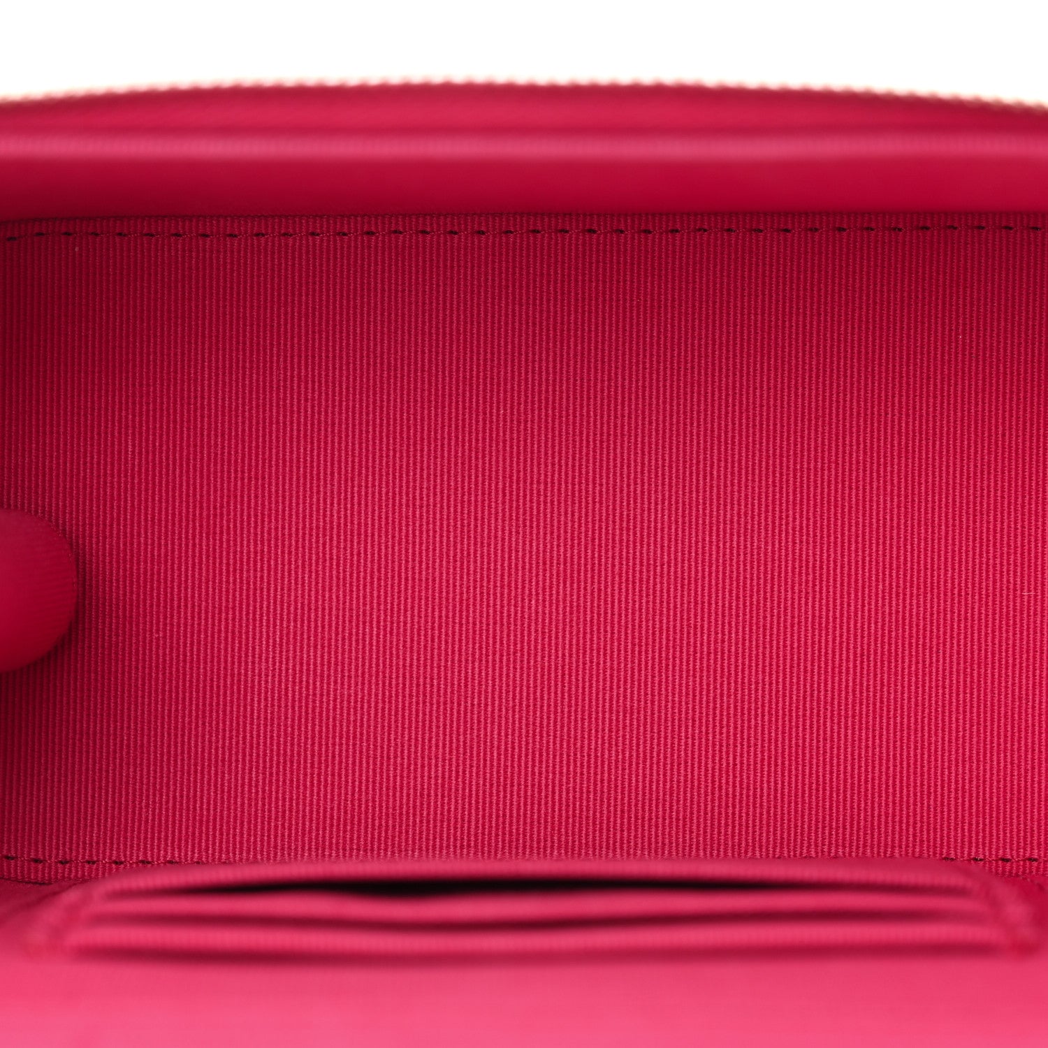 Chanel Lambskin Quilted Small Top Handle Vanity Case With Chain Dark Pink 5 of 14