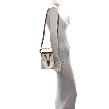 Burberry Canvas Calfskin Mini TB Drawstring Bucket Bag Natural Tan 2 of 10