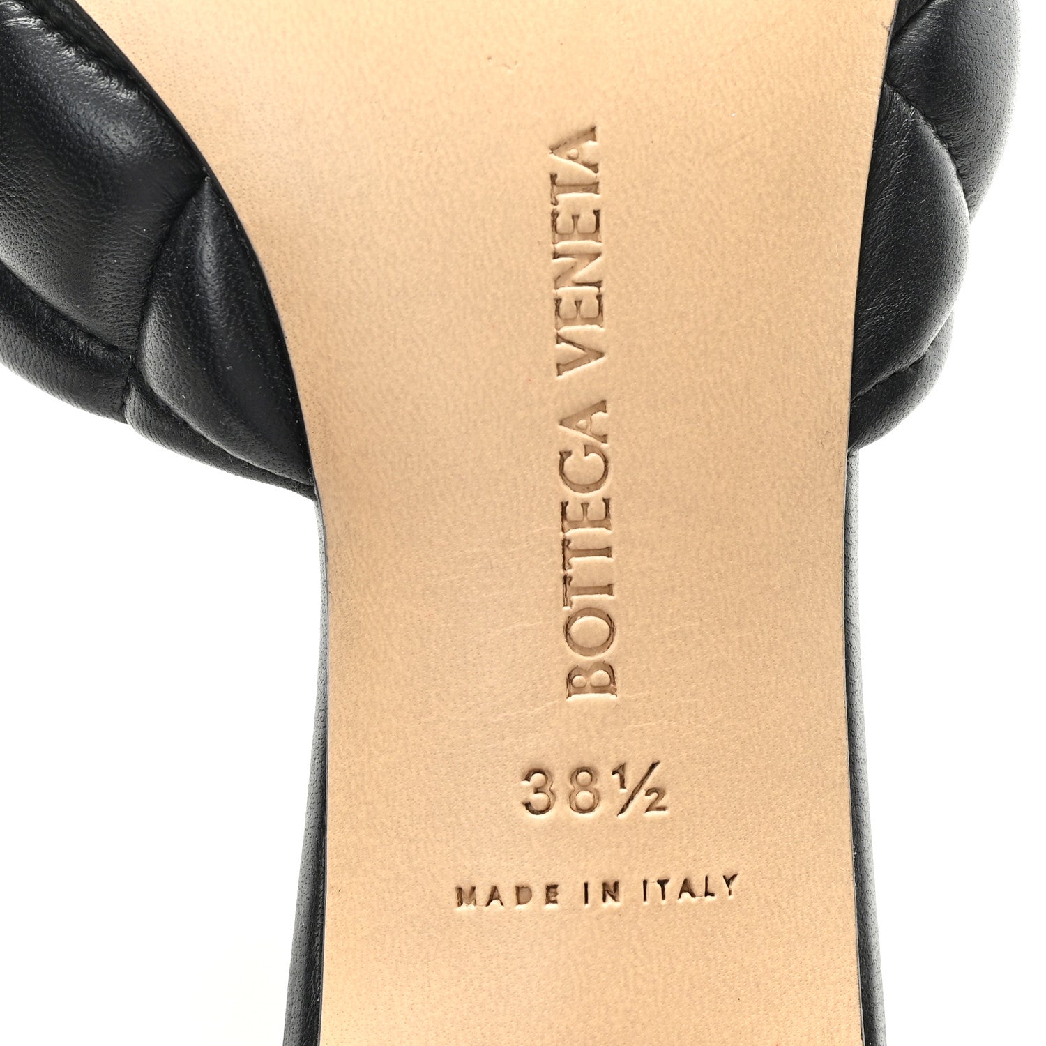 Bottega Veneta Nappa Matelasse Padded Mid Heel Mule Sandals 38.5 Black 7 of 8