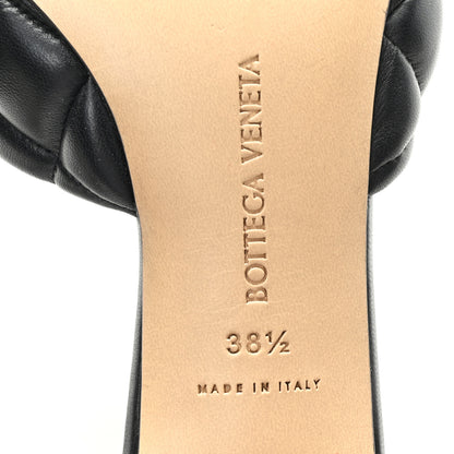 Bottega Veneta Nappa Matelasse Padded Mid Heel Mule Sandals 38.5 Black 7 of 8