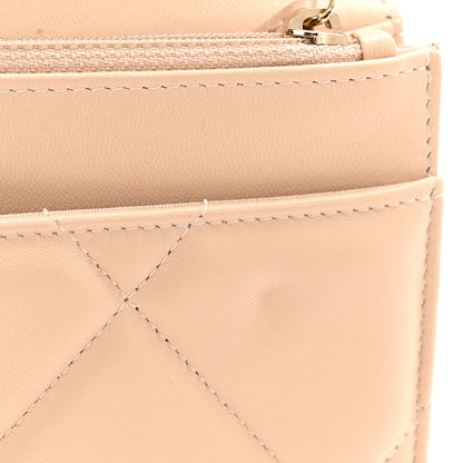 Chanel Lambskin Quilted Chanel 19 Wallet On Chain WOC Beige 12 of 13
