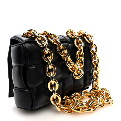 Bottega Veneta Lambskin Maxi Intreccio Padded Chain Cassette Crossbody Bag Black 3 of 9