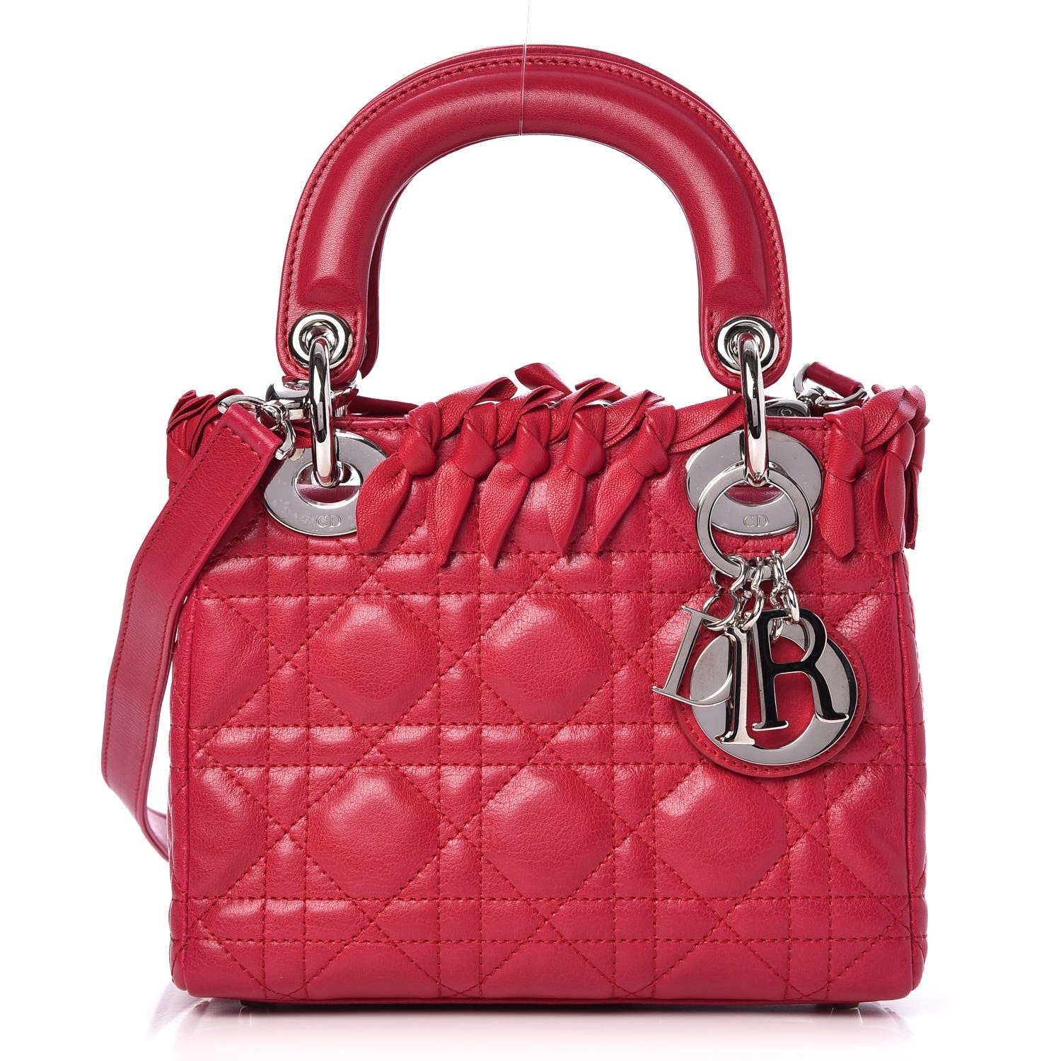 Christian Dior Lambskin Cannage Bow Mini Lady Dior Fuchsia 1 of 6
