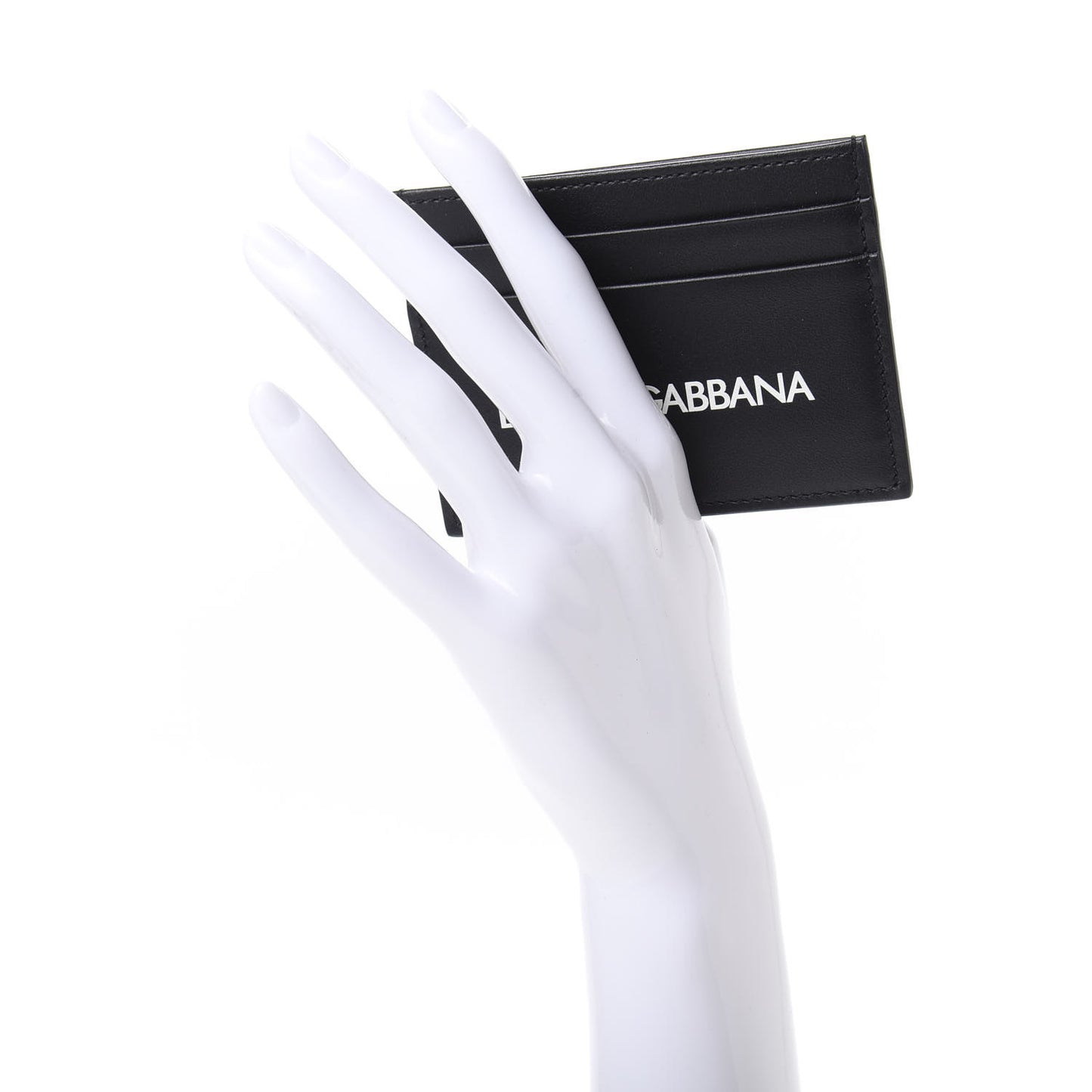 Calfskin Logo Card Holder Black
