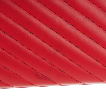 Saint Laurent Lambskin Matelasse Chevron Large Monogram Satchel Red 10 of 12
