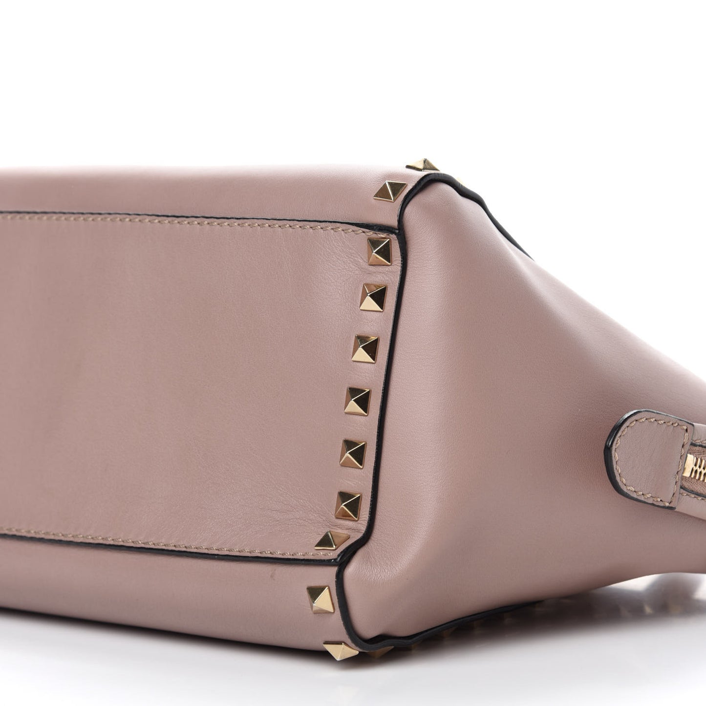 Vitello Small Rockstud Double Handle Tote Poudre