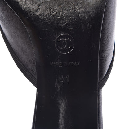 Chanel Patent Lambskin Cap Toe CC Mules 41 Black 9 of 12