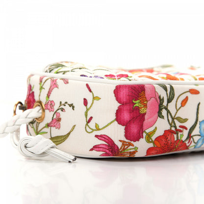 Gucci Canvas Flora Floral Trapuntata Mini Zumi Dome Shoulder Bag White 6 of 10