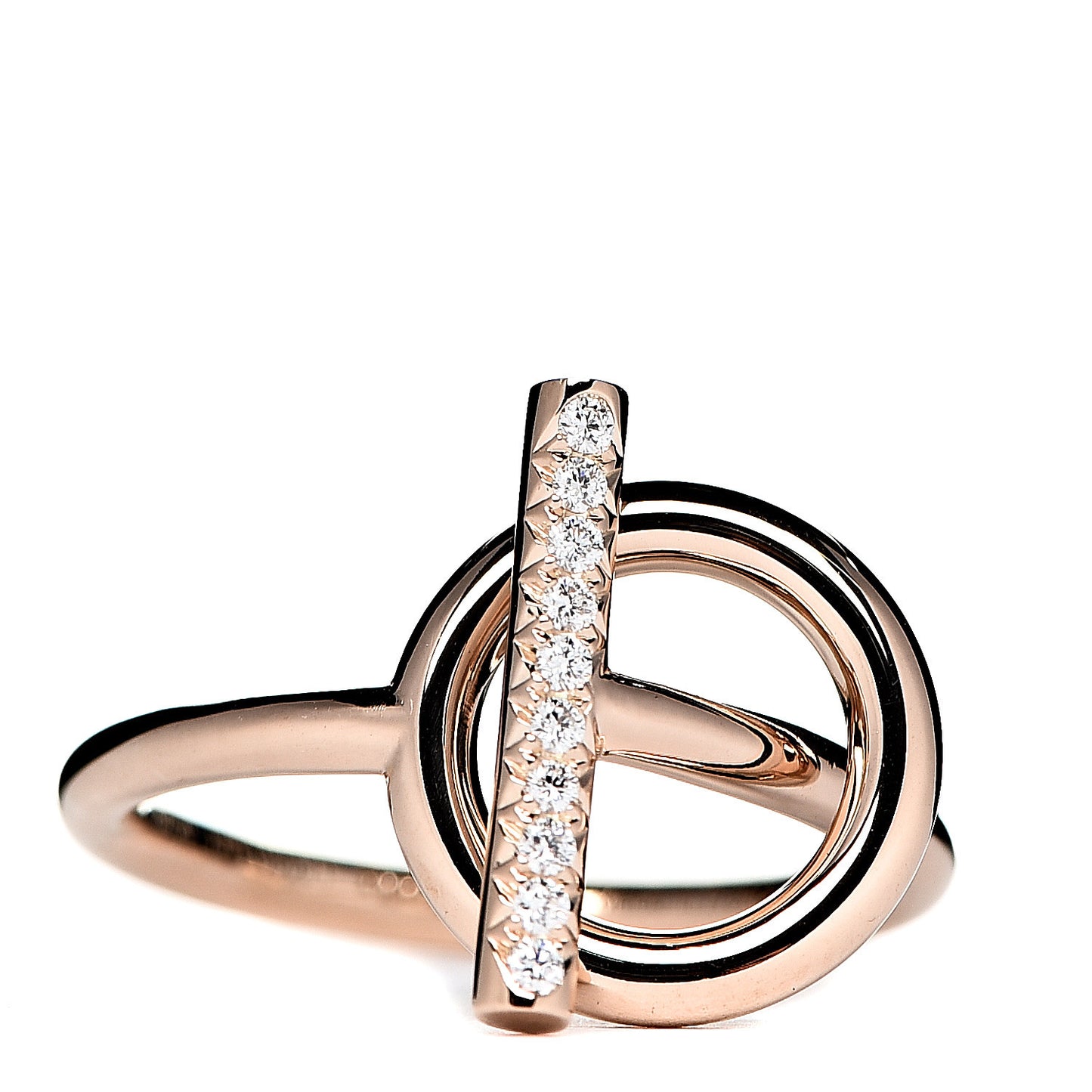18K Rose Gold Diamond PM Echappee Ring 51 5.75