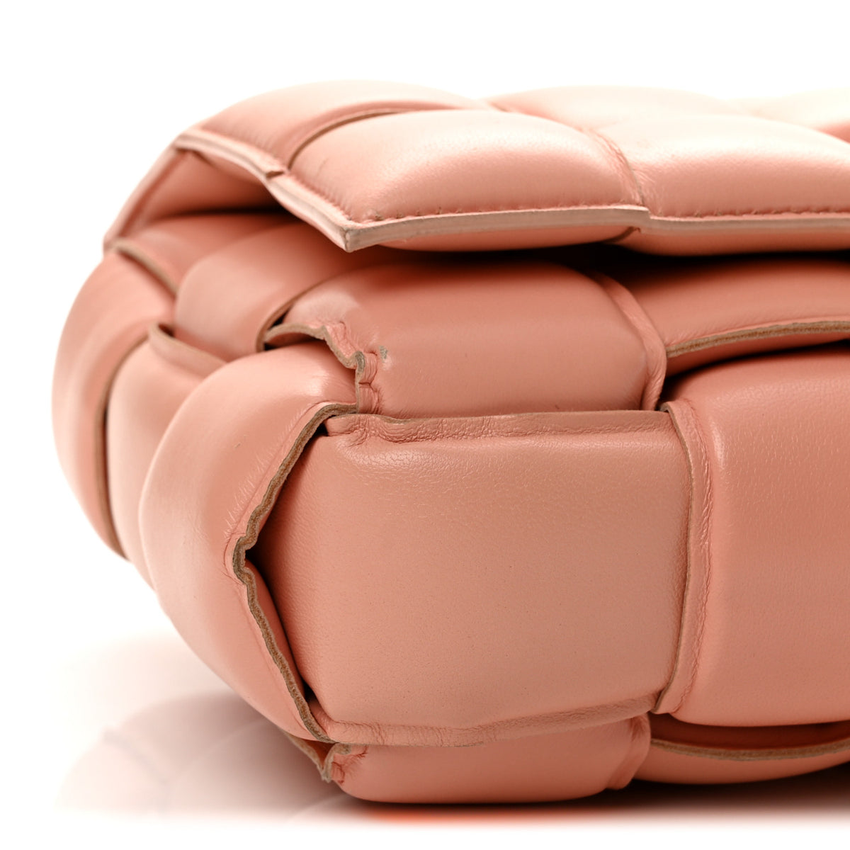 Nappa Maxi Intrecciato Padded Cassette Crossbody Bag Peachy