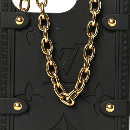 Louis Vuitton Rubber Monogram Trunk With Chain iPhone 14 Pro Case Black 9 of 11