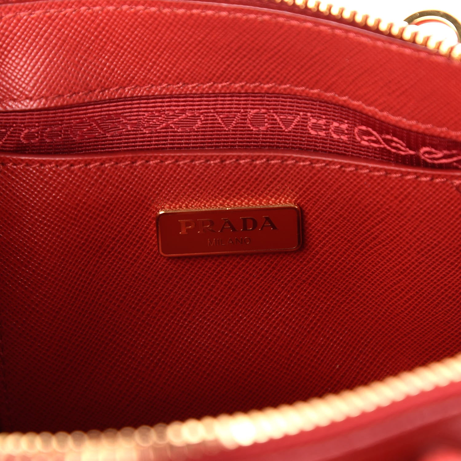 Prada Saffiano Lux Mini Promenade Tote Fuoco 6 of 9