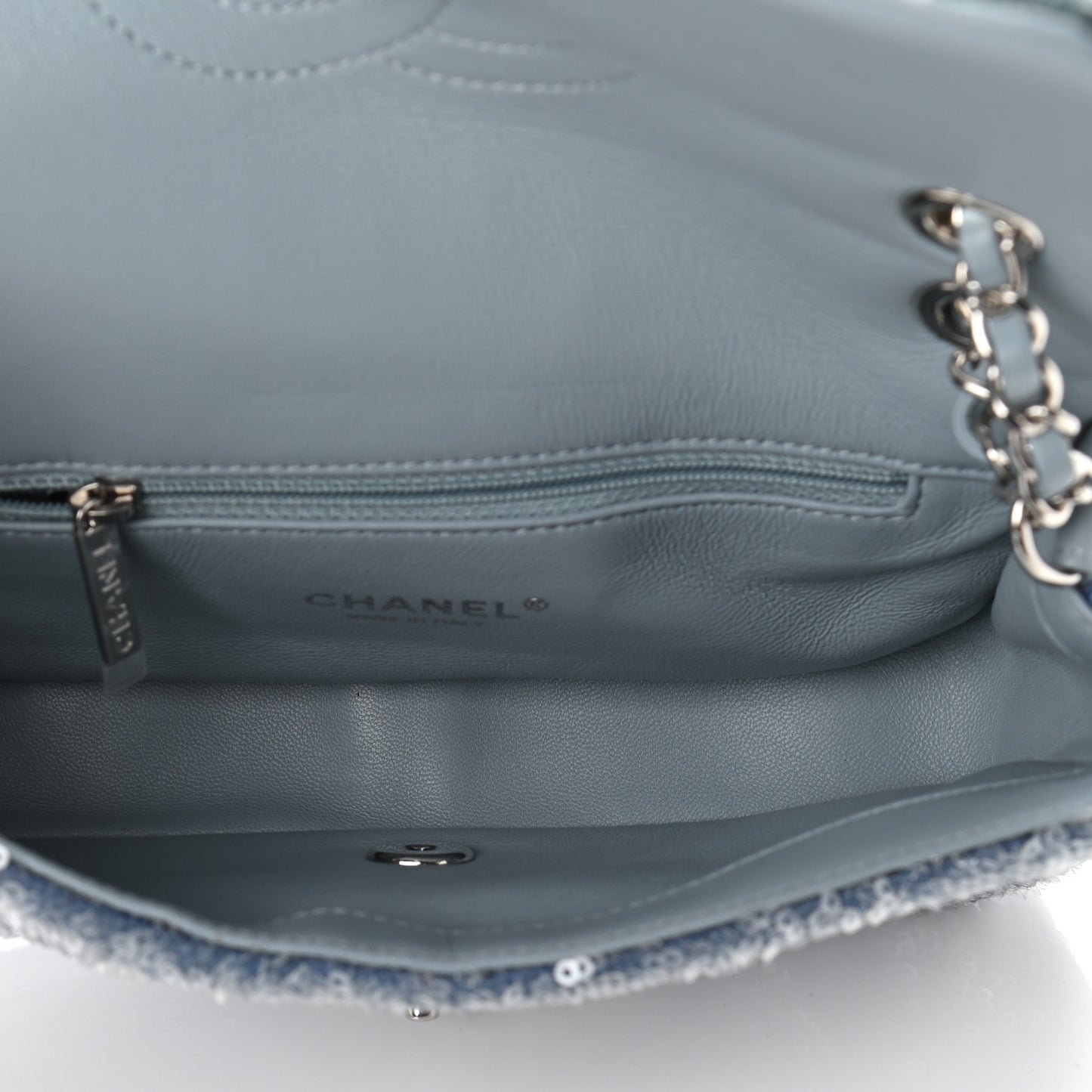 Sequin Mini Waterfall Flap Light Blue