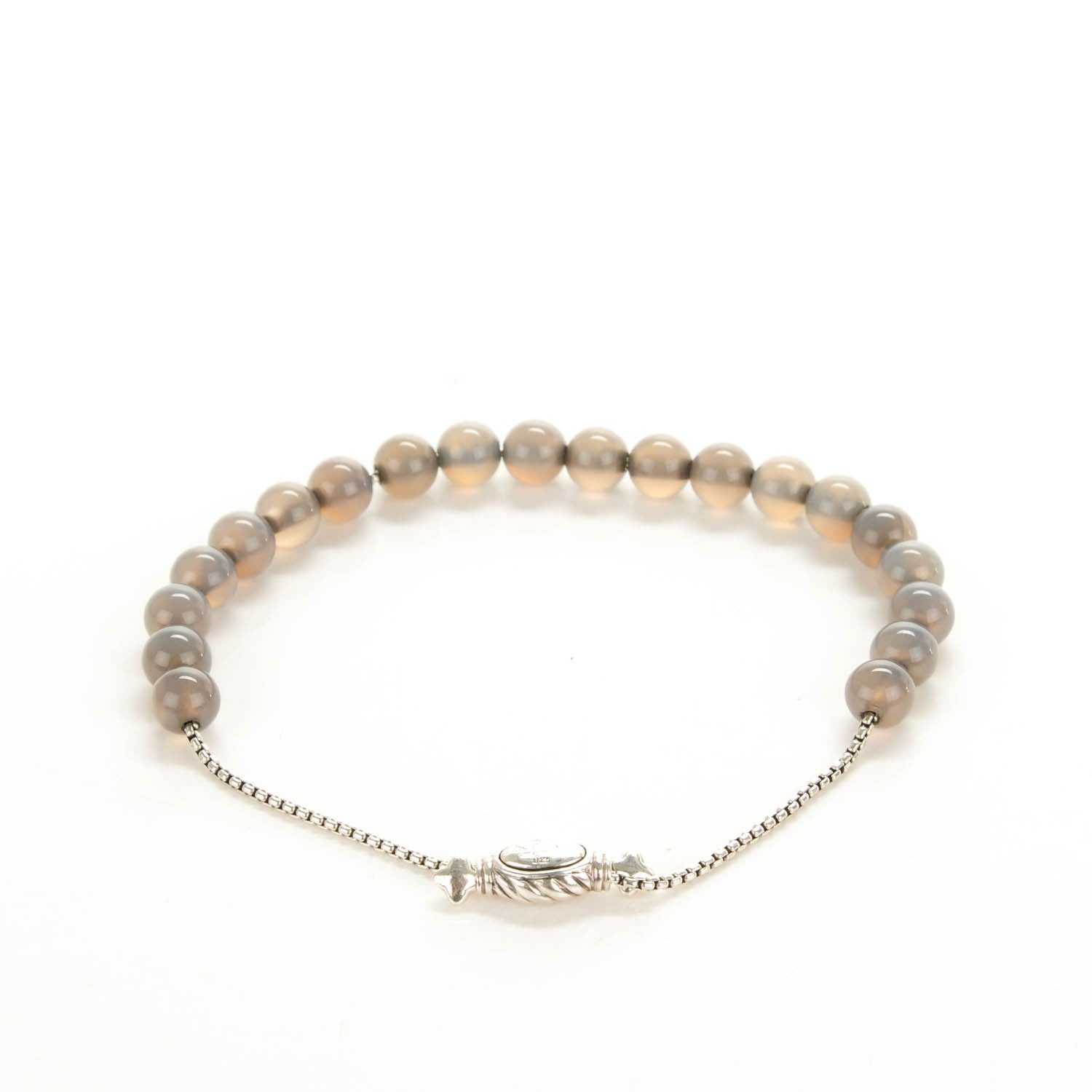 David Yurman Sterling Silver Moonstone Spiritual Beads 8mm Bracelet Grey 5 of 5