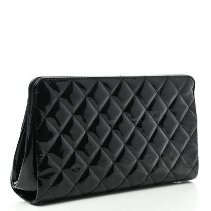 Chanel Patent CC Quilted Timeless Clutch Black 2 of 6