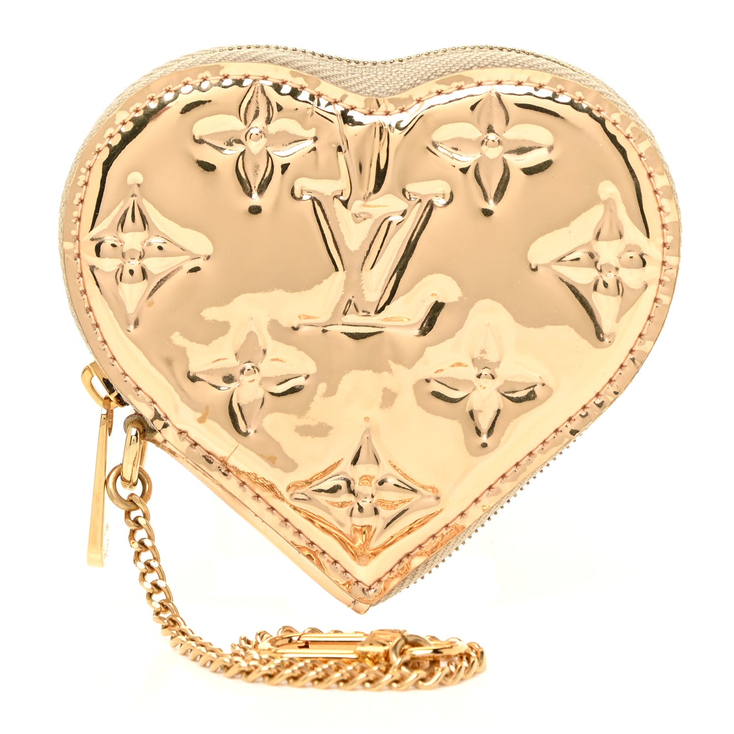 Monogram Miroir Heart Coin Purse Gold