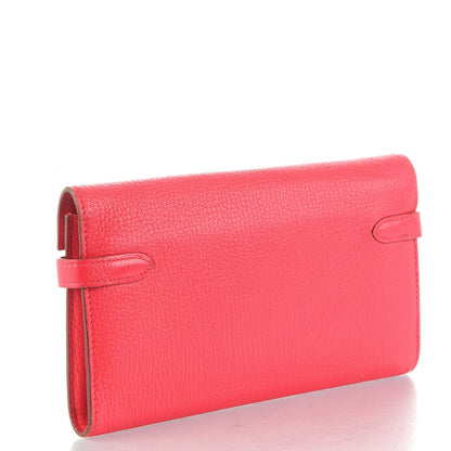 Hermes Chevre Mysore Kelly Longue Wallet Bougainvillea 3 of 11