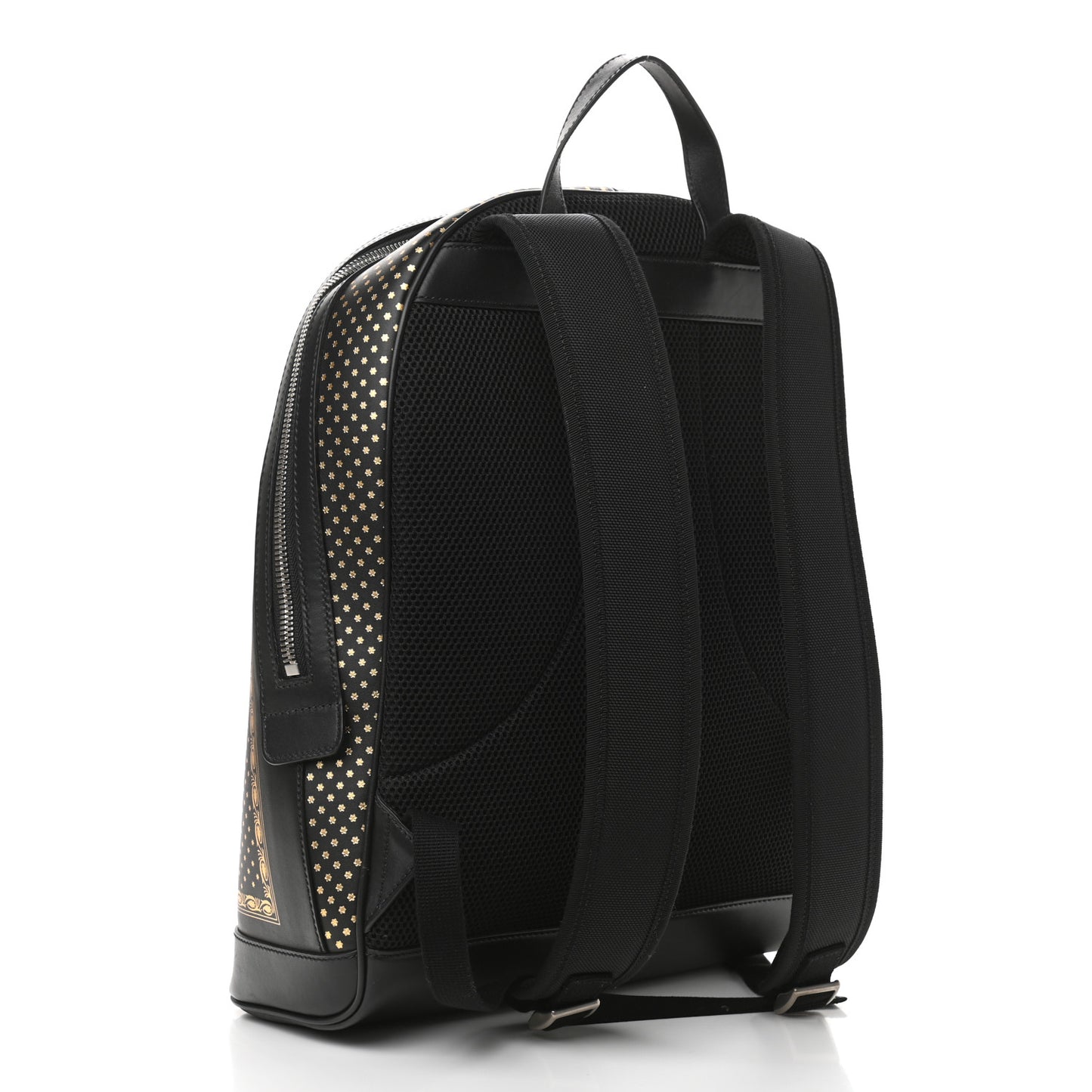 X SEGA Calfskin GUCCY Stars Dome Backpack Black Gold