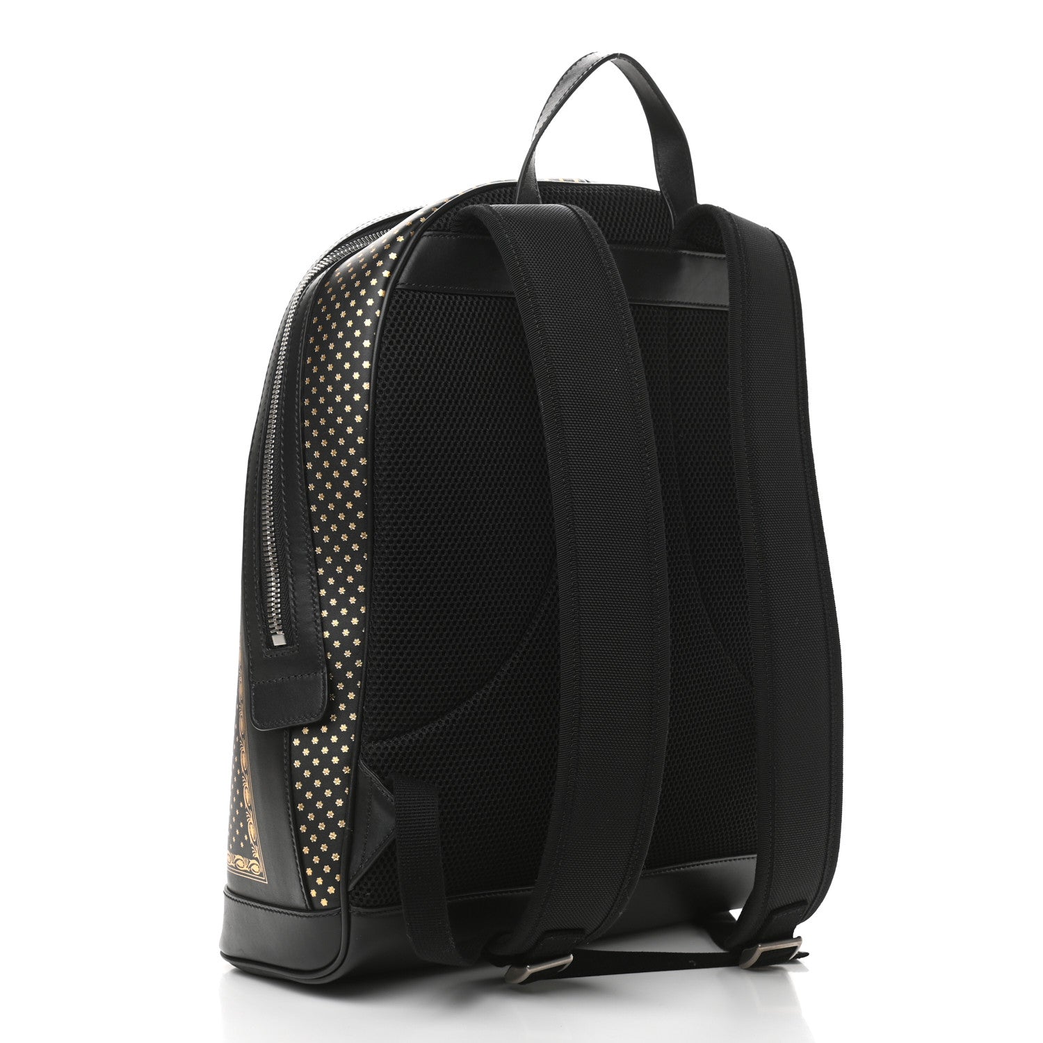 Gucci X SEGA Calfskin GUCCY Stars Dome Backpack Black Gold 3 of 11