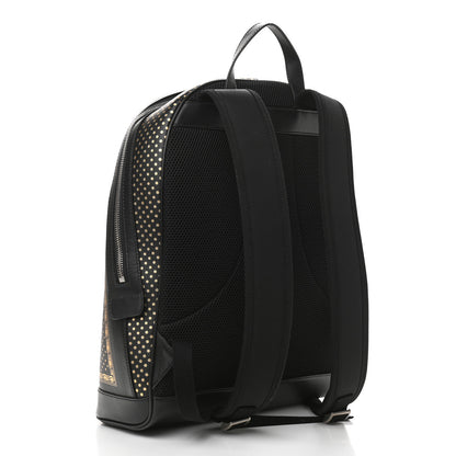 Gucci X SEGA Calfskin GUCCY Stars Dome Backpack Black Gold 3 of 11