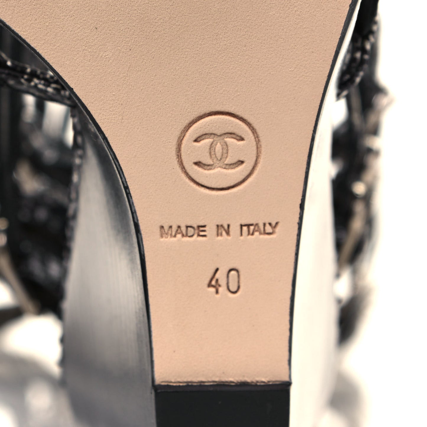 Metallic Lambskin Gladiator Wedge Strap Sandals 40 Argent Black