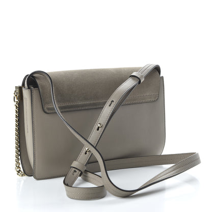 Chloe Suede Calfskin Small Faye Shoulder Bag Motty Grey 3 of 9