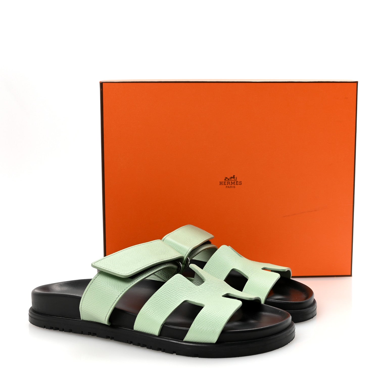 Hermes Epsom Womens Chypre Sandals 36 Vert Jade 10 of 10