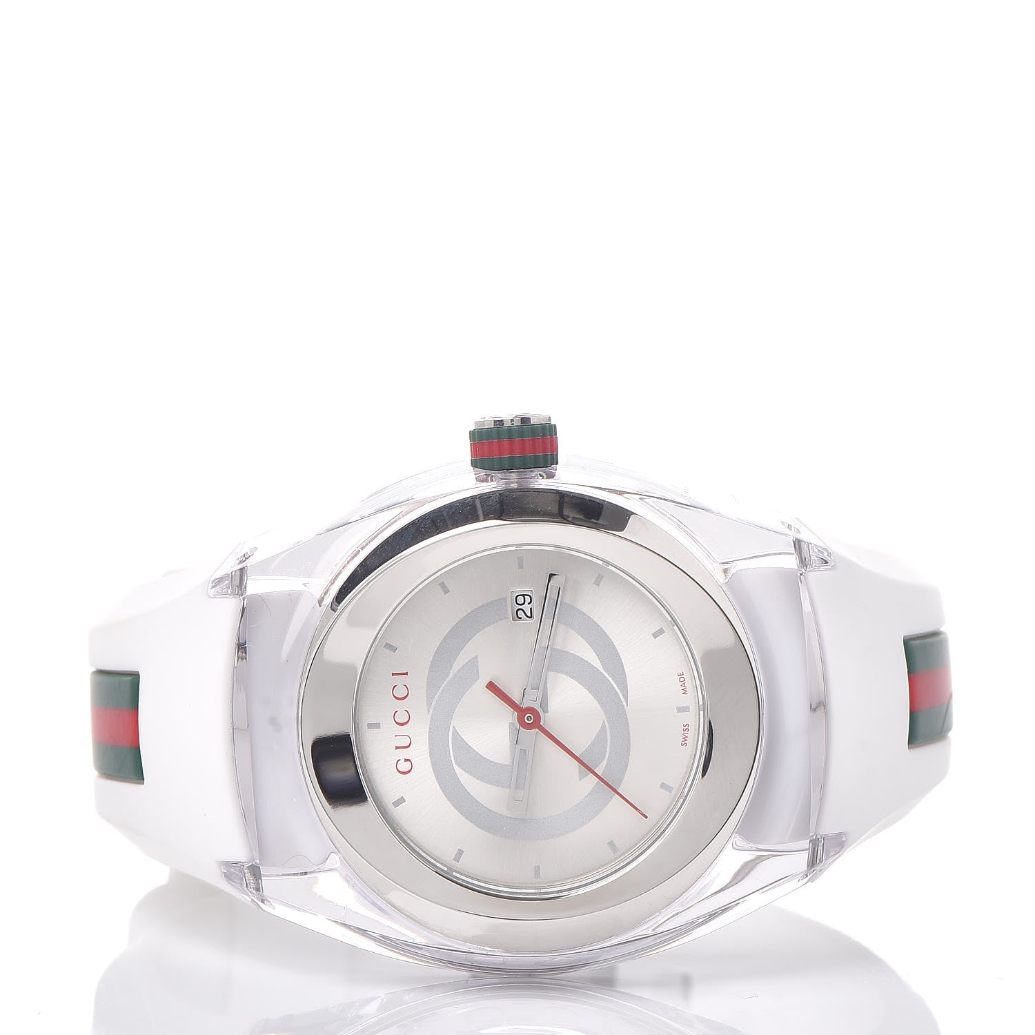 Gucci Stainless Steel Rubber 36mm Sync Web Quartz Watch 3 of 6