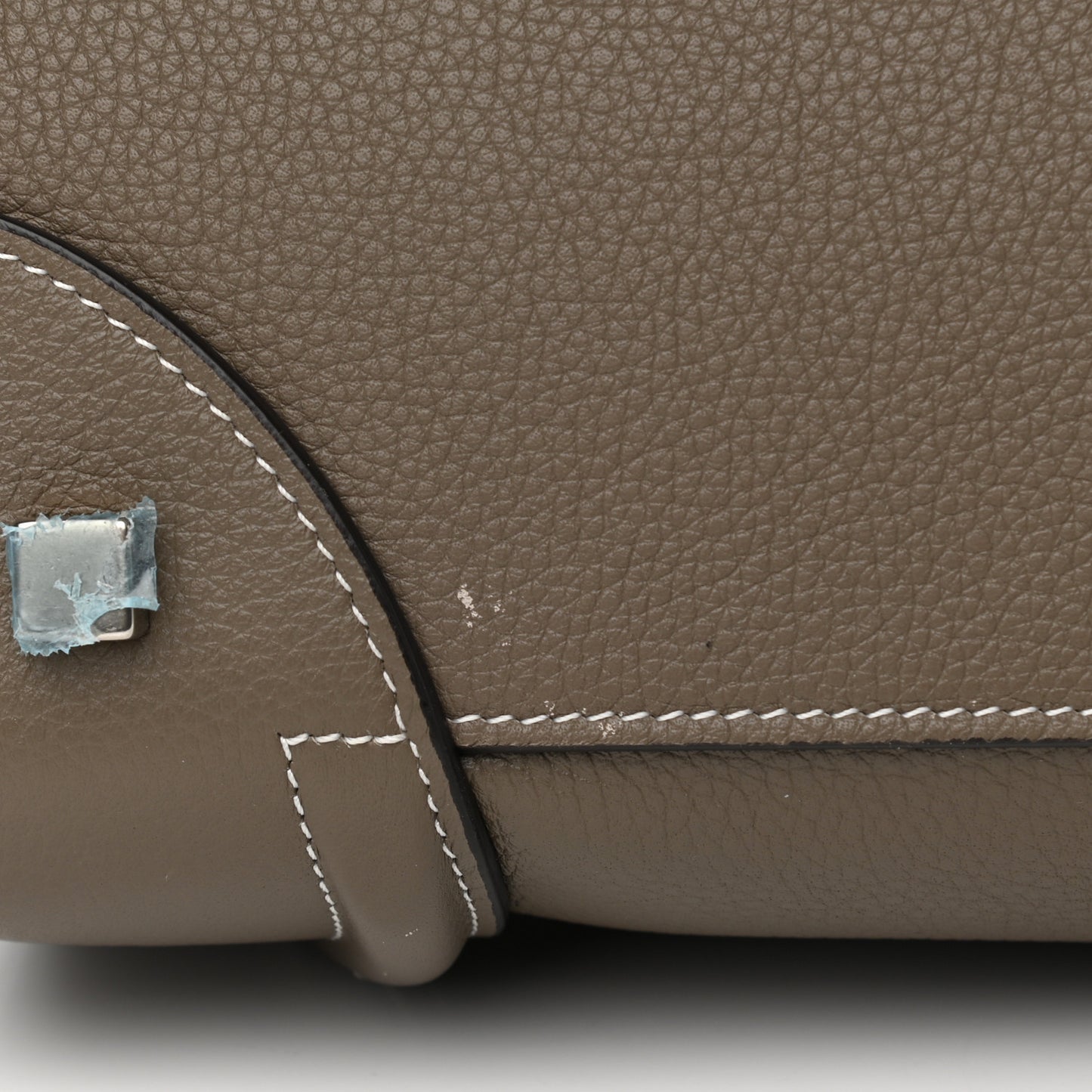 Drummed Calfskin Mini Luggage Bag Souris